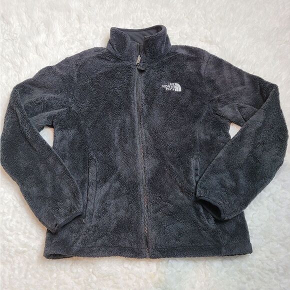 The North Face Womens Jacket Size M Embroidered Full Zip Up Black Fleece - Picture 1 of 12